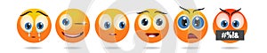 Emoji set. Vector emojies pack. Human emotions